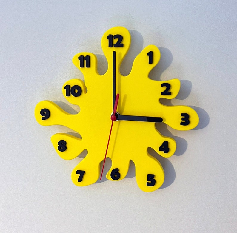Paint Splat Clock Wall Mounted Colourful - Etsy