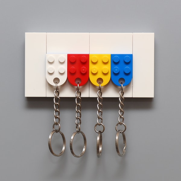 LEGO® Plate Keyring Wall Mountable Small Key Hanger Storage Holder Keychain