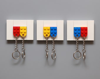 Plate Keyring Wall Mountable Mini Key Hanger Storage Holder Made from Lego® Keychain