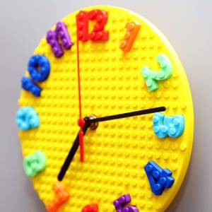 Colourful Round LEGO® Compatible Wall Clock