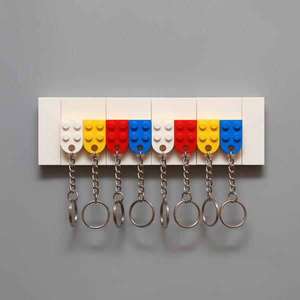 LEGO® Plate Keyring Wall Mountable Key Hanger Storage Holder Keychain