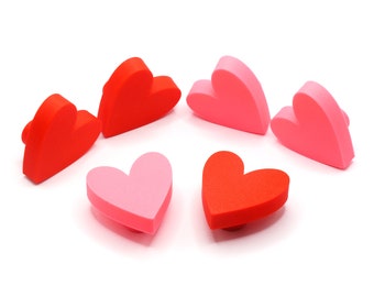 Herz Schubladenknauf: Kinderzimmer Dekor, Rot oder Pink