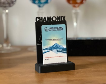 Ski Snowboard Lift Pass Display Stand Chamonix Mont Blanc