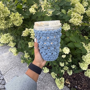 Minimalist Crochet Cup Cozy - Crochet Coffee Sleeve - Crochet Coffee Cozy - Crochet Sleeve - Coffee Lover - Crochet Coffee Cup - Midnight