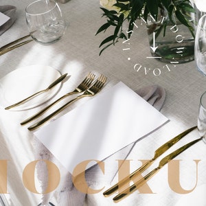 Maquete de configuração plana do cartão de menu. Prato porta-lugares de casamento (18)