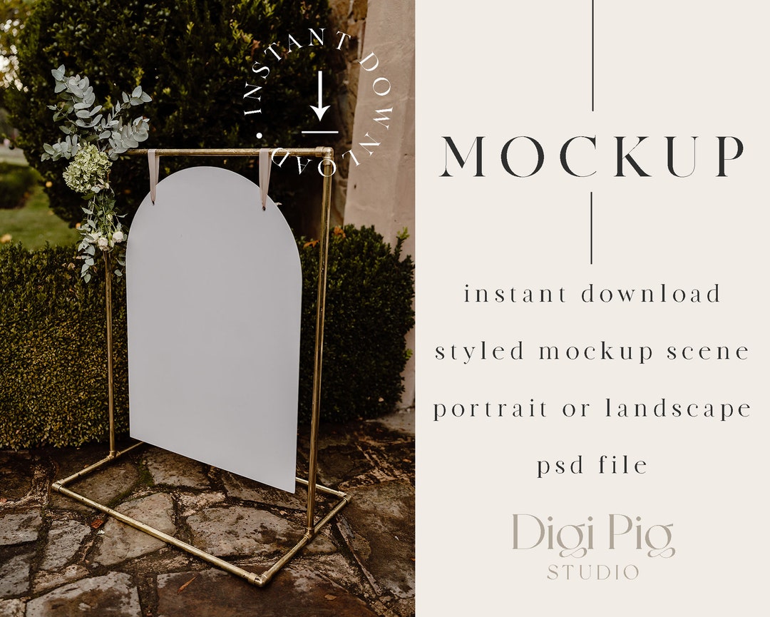 Hanging Sign Arch Mockup. Artwork Wedding Artist Frame Poster (35) - Etsy