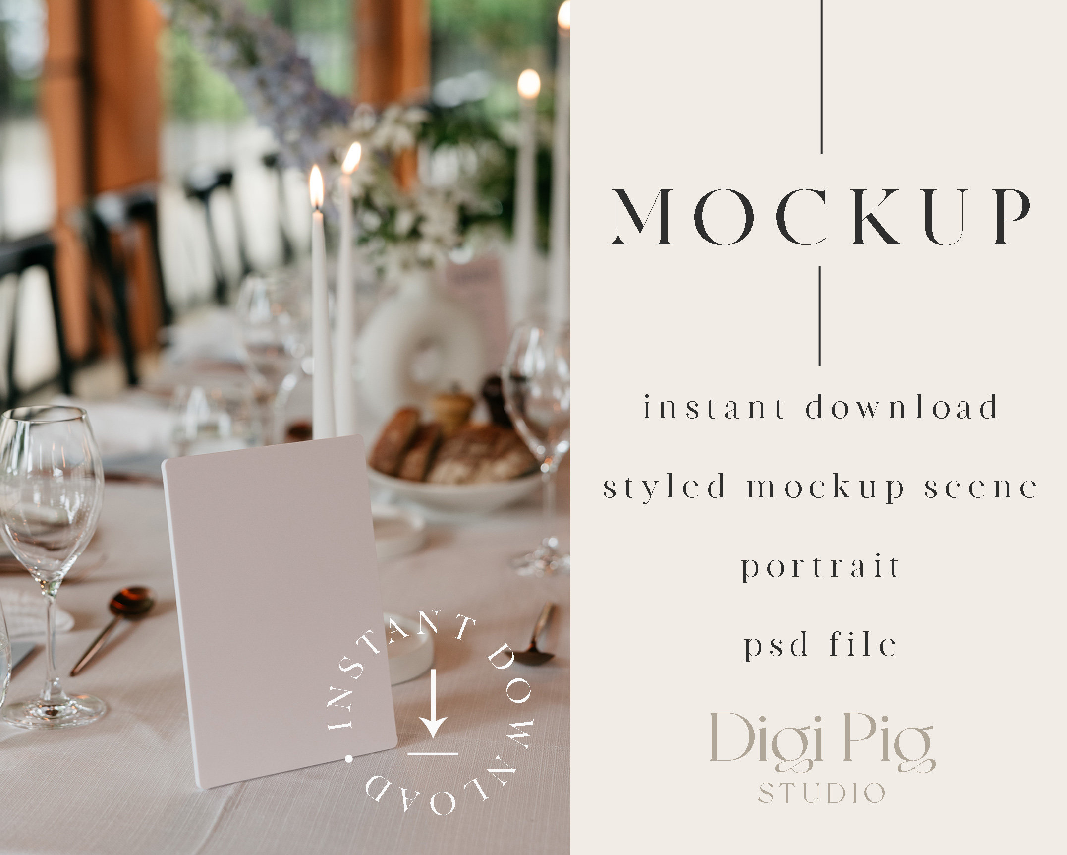 Table Name Card Mockup. Wedding Place 45 Etsy