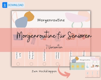 Morning routine for seniors dementia, routine plan for seniors, routine medication drinking, weekly plan care for retirement homes, for printing, digital