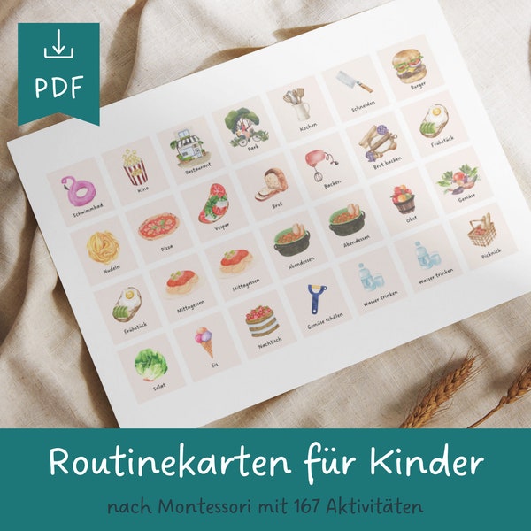 Routinekarten Wochenplan Kinder, Montessori Karten, Autismus Bildkarten, Wochenplaner für Kinder, Routinekarten, Tagesablauf Kind, Digital