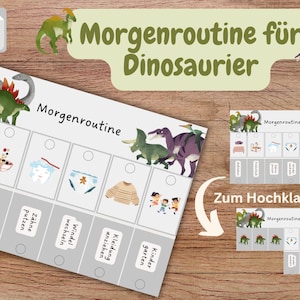 Plano de rotina para crianças, plano de tarefas para crianças, rotina matinal para jardim de infância, rotina Montessori, plano semanal para crianças, rotina diária, dinossauros