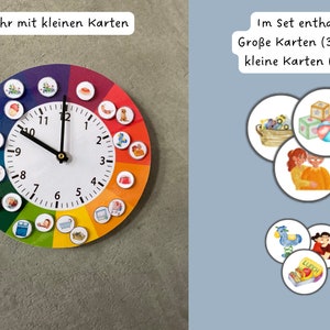 Children's wall clock, children's daily routine, children's daily routine, children's clock, Montessori clock, learning clock, children's room clock, kindergarten, preschool image 6