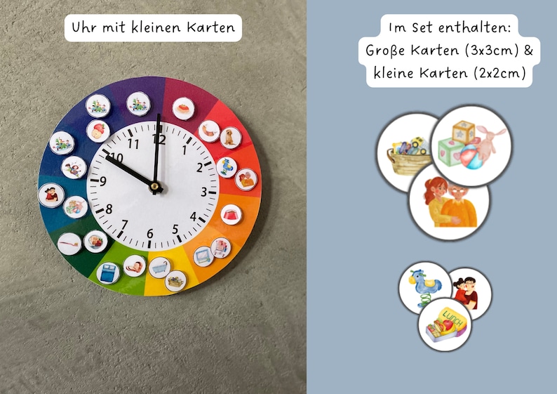 Children's wall clock, children's daily routine, children's daily routine, children's clock, Montessori clock, learning clock, children's room clock, kindergarten, preschool image 6