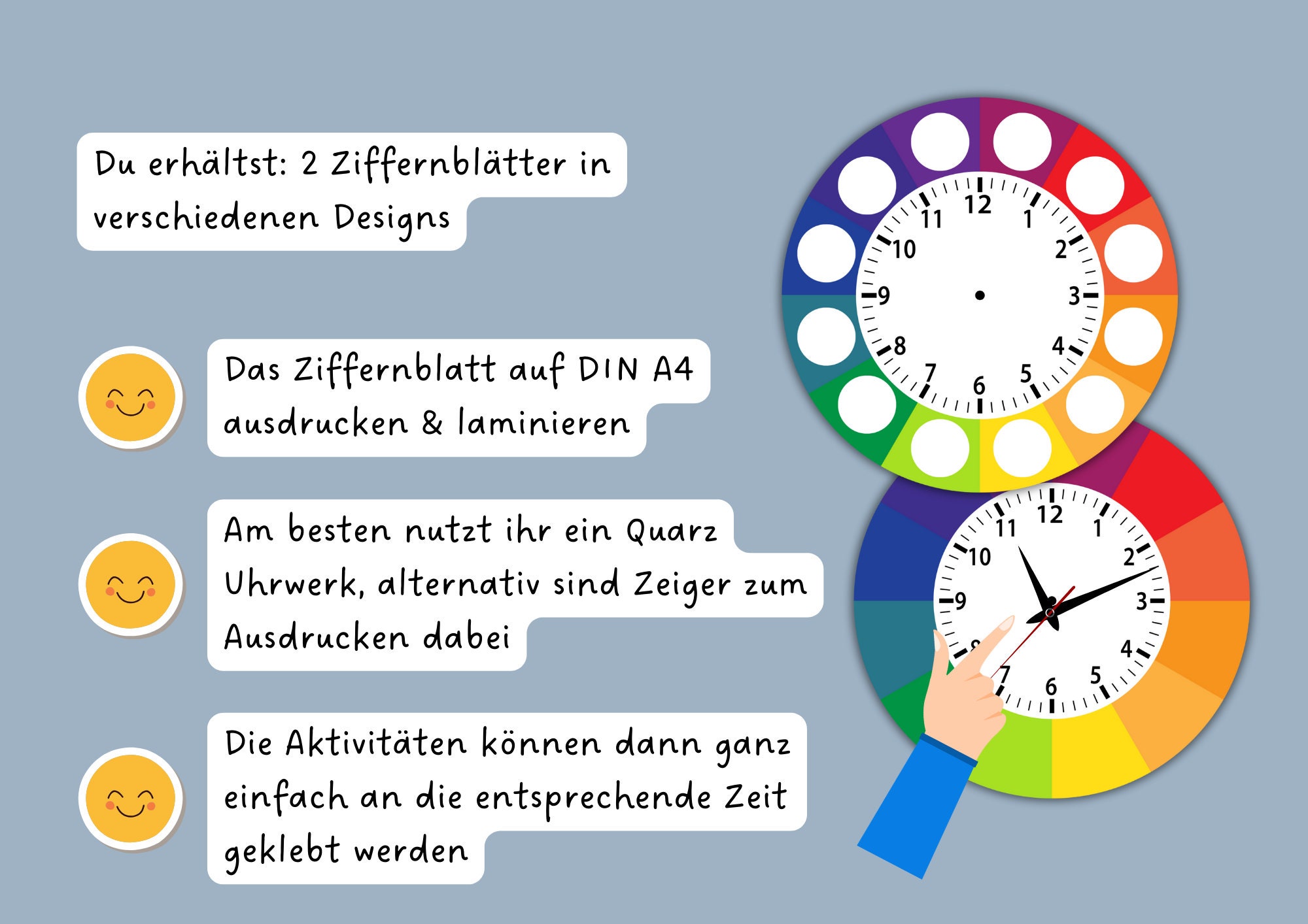 Children's Wall Clock, Daily Routine for Children, Daily Routine for ...