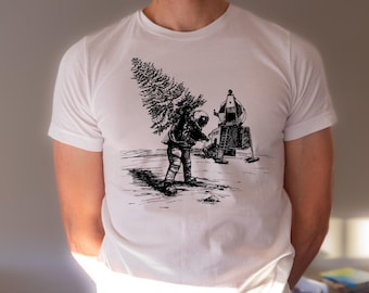 Plantación lunar: un astronauta planea un árbol en la Luna Camiseta divertida de ciencia