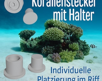 Tapones de coral, soportes para tapones, arrecifes, fácil reubicación, fijación de corales, construcción de arrecifes, fragmentación, tapones de arrecife, tapones de fragmentación - KU5