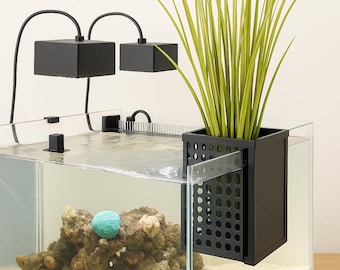 Skrzynka na rośliny mangrowe do akwarium - Do akwariów morskich i słodkowodnych Skrzynka z trzciny bambusowej Możliwość zawieszenia przed szybem przelewowym - A60