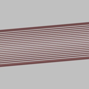 Puede incluir: Una bandeja rectangular marr&oacute;n con un dise&ntilde;o de listones. La bandeja tiene dos asas y est&aacute; hecha de un material s&oacute;lido. Los listones est&aacute;n espaciados uniformemente y recorren la longitud de la bandeja.