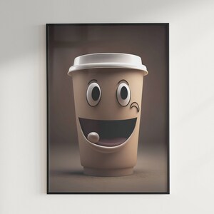 Smiling Coffee Cup Digital Art