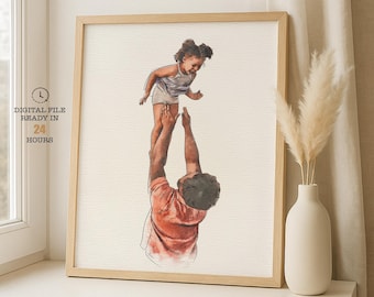 Personalized Watercolor Family Portrait, Custom Art Gift (Digital Download)