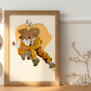 Custom portrait, faceless portrait ,Custom Family Gift,Couples portrait,mothers days,custom drawing,portrait drawing from photo