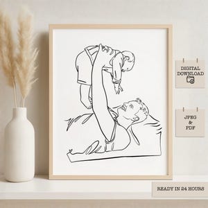 Custom Line Art from Photo - Digital Portrait Drawing - Minimalist Family or Couple Gift - Custom Wall Art - anniversary gift for him - her