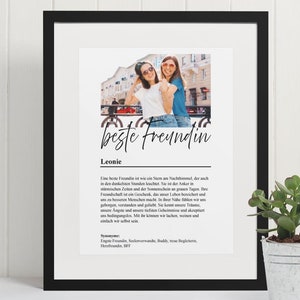 Beste Freundin Geschenk Personalisierbares Bild Fotogeschenk Freundschaft Mit Foto Herzensmensch Geschenkidee BFF Druck Poster