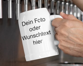Personalisierter Bierkrug - individuell - Bier - Foto - Wunschtext - Geschenk - Bierkrug- Geburtstag - Vatertag - Weihnachten