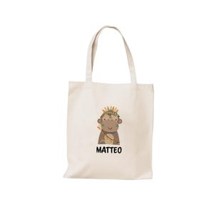 Personalisierte Kindertasche – 3 Größen wählbar – Wunschtext + Boho-Tiere – perfekt für Kita, Schule & Wechselkleidung