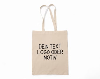 Personalisierte Baumwolltasche mit eigenem Text, Foto oder Logo – Individueller naturfarbener Stoffbeutel als Geschenkidee
