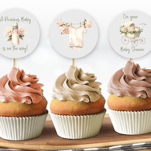 Printable Baby Shower Cake Toppers, Precious Baby, Baby Shower Cake Decor, Centrepieces, Tags, Mum to be, Neutral Digital Download 251