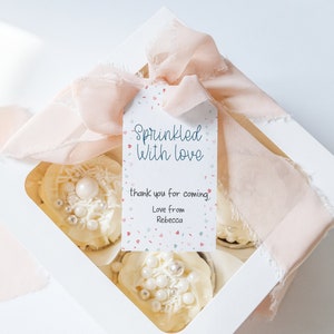 Editable Sprinkled With Love Favor Tags, Baby Shower Tags, Sprinkle Gift Tag, Baby Sprinkle, Thank you, Labels, Stickers, Download Corjl 277