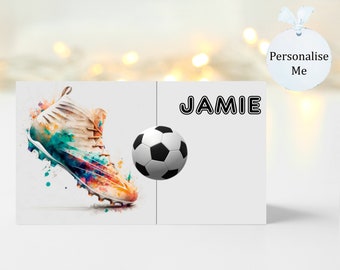 Editable Football/ Soccer place card  Food Labels Football boots Birthday Digital Tent Card buffet table card Printable Corjl Template 45