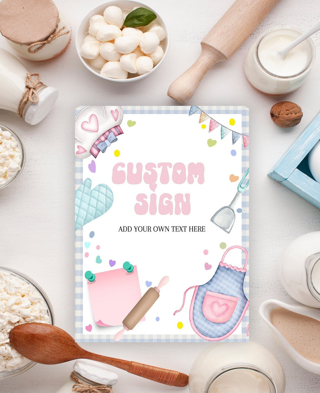 Editable Custom Sign Baking Party Sign, Table Sign, Buffet Table Decor ...