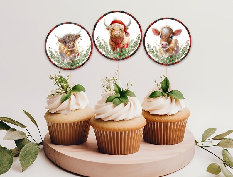 Printable Highland Cow Cake Toppers Christmas Cake Toppers, Birthday ...