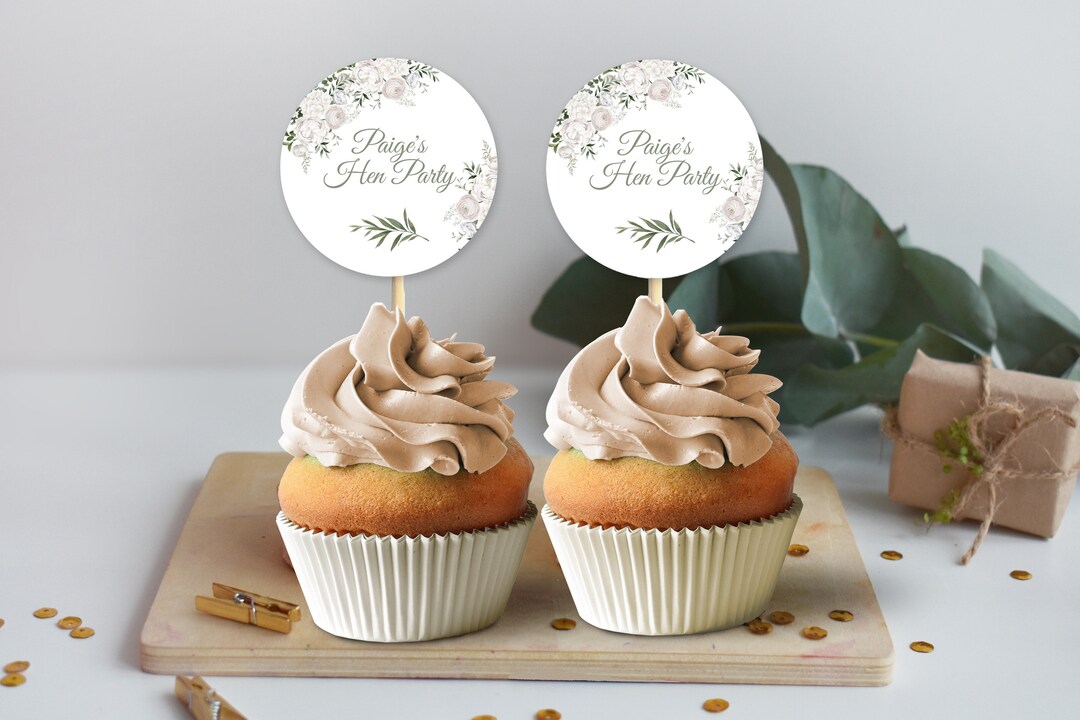 Editable Hen Party Cake Toppers Bride to Be Party Cupcake Cake Modern