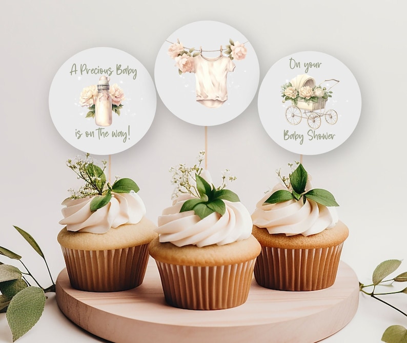 Printable Baby Shower Cake Toppers, Precious Baby, Baby Shower Cake — free download