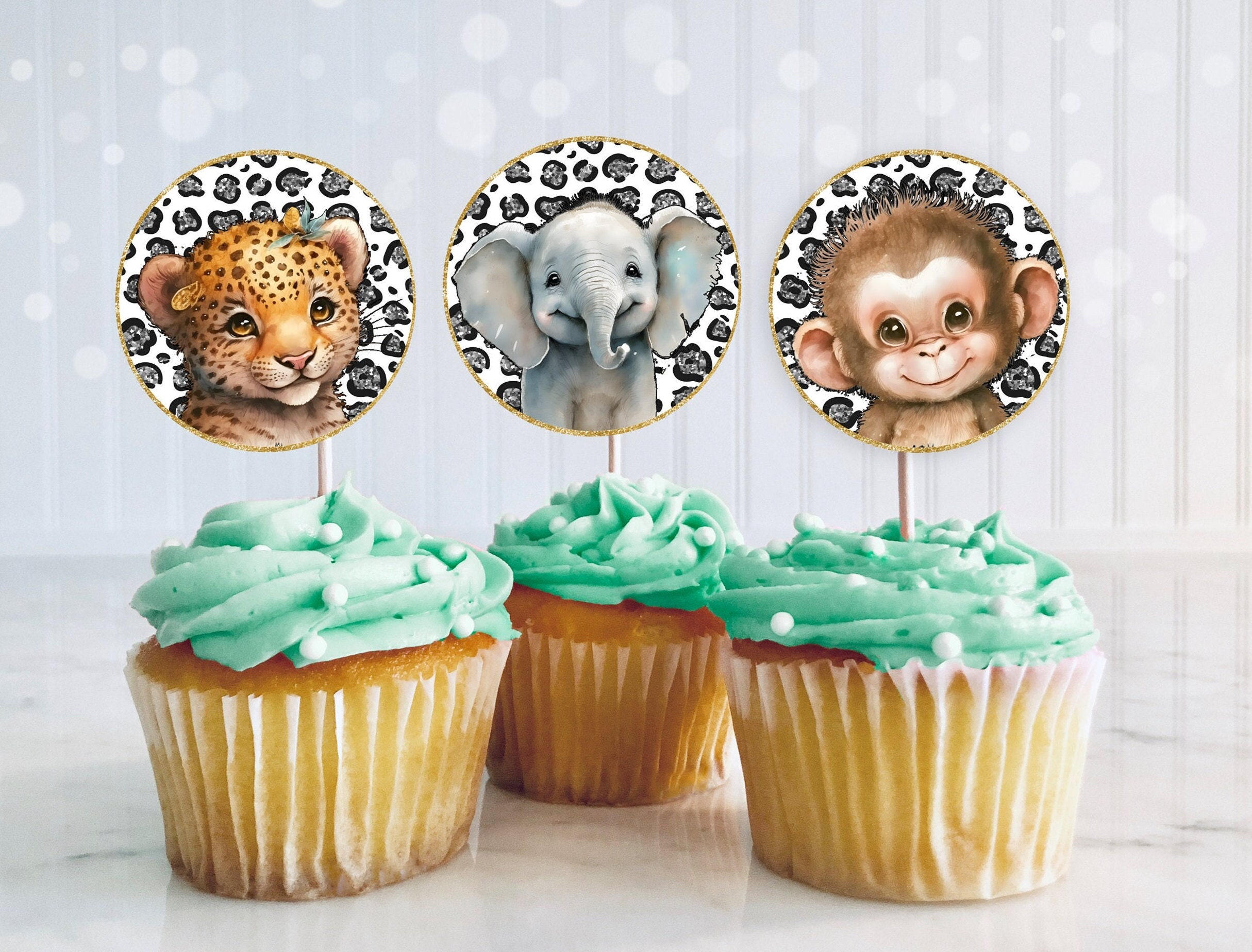 Printable Wild Animals Cake Toppers Baby Shower Birthday - Etsy