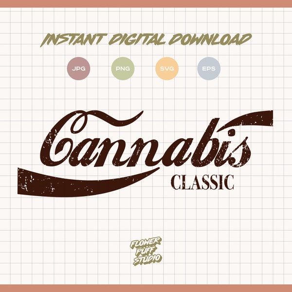 Cannabis Classic Trendy Cannabis Clipart Set Digital Download Funky Cannabis Design Instant Download Contemporary Cannabis Art Cool Weed