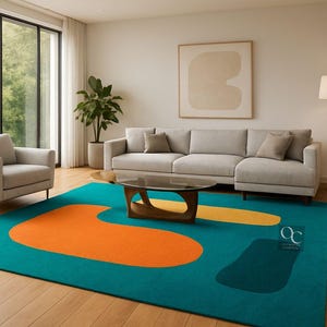 Hand Tufted Modern Abstract Wool Rug For Living Room Bedroom And Kids Room | Large Area Rug 8x10 9x12 10x14 12x15 Rug