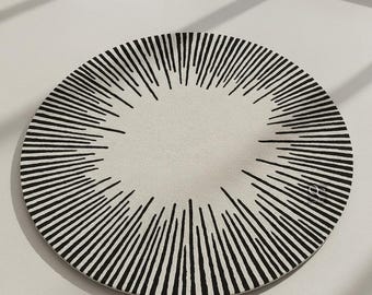 Modern Round Wool Rug: Black And White Hand Tufted Rug