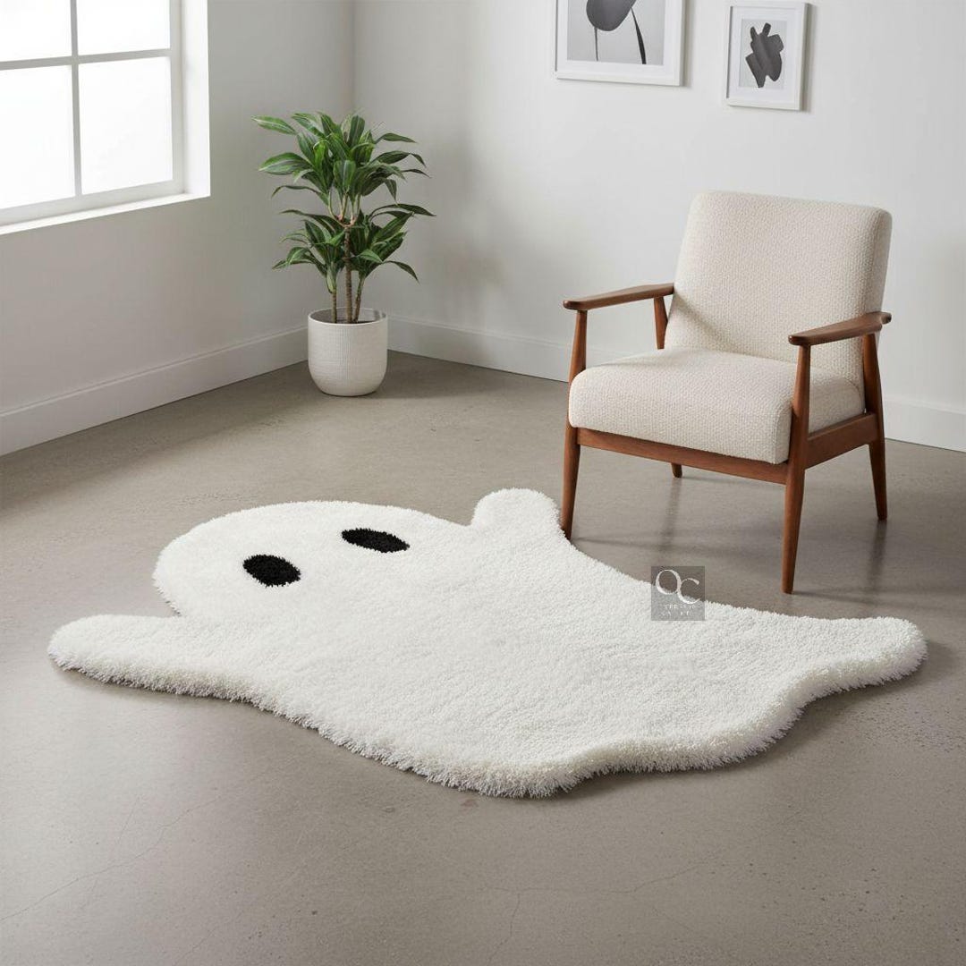 Hand Tufted Wool Ghost Rug: Halloween Decor, Kids Room - Etsy