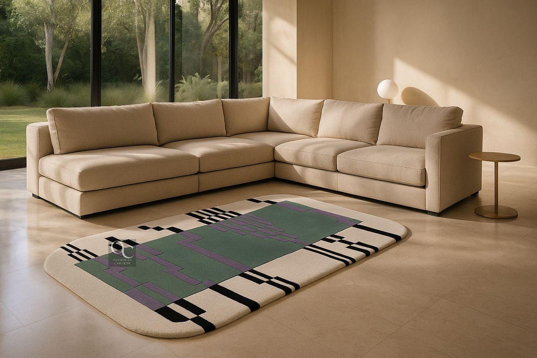 Hand Tufted Abstract Wool Rug 4x6: Modern Living Room Decor - Etsy
