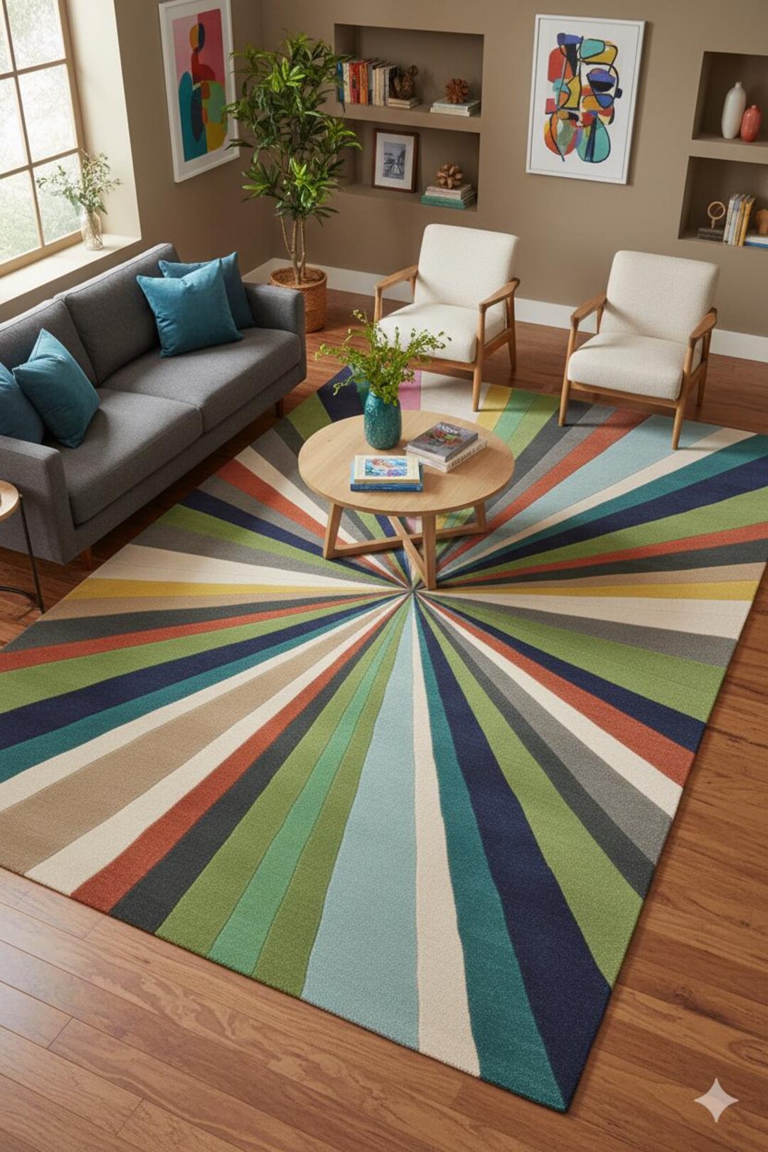 Rcc Rugs Abstract Wool Rug: Colorful Modern Design, Hand-tufted - Etsy