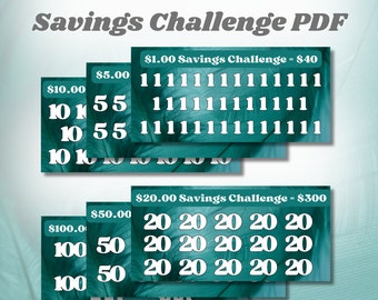 Savings Challenge Printable | Dollar Money Tracker | 6 Pack Cash Envelope Budget Challenge | A6 Binder Insert | Western Teal Feathers