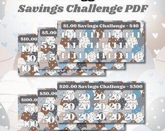 Utskrivbar sparutmaning | Pengarspårning med dollar | Budgetutmaning med 6-pack kontantkuvert | Pärminsats i A6-format | Blå påskägg