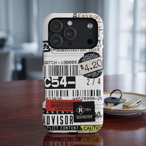 Handyhülle mit Barcode-Collage | Magnetische, stoßfeste Hülle