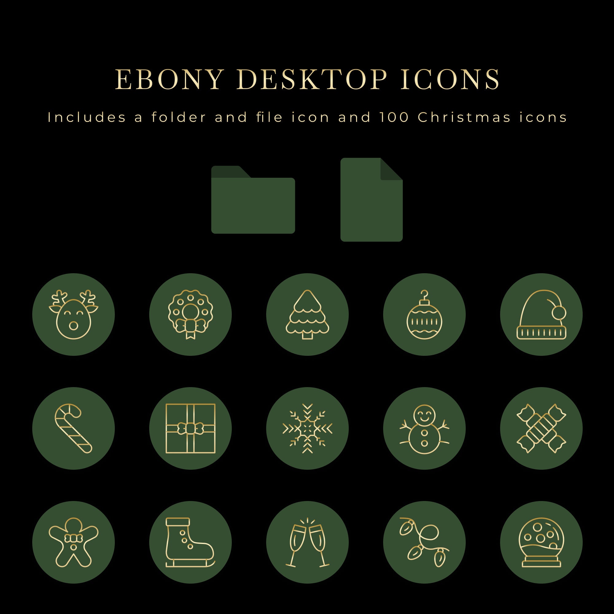 Christmas Desktop Folder Icon Pack, Christmas Icons for Mac & Windows ...