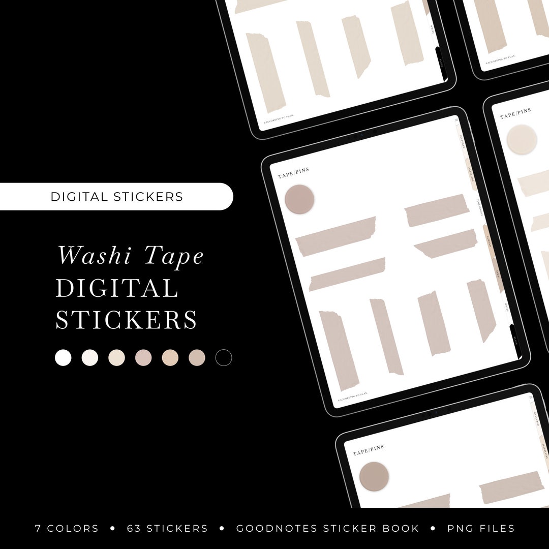 Digital Washi Tape Stickers for Digital Planner, Washi Tape Set Planner ...