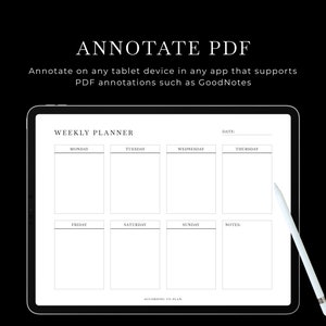 Days of the Week Undated Weekly Planner, Simple Desk Planner, Fillable ...