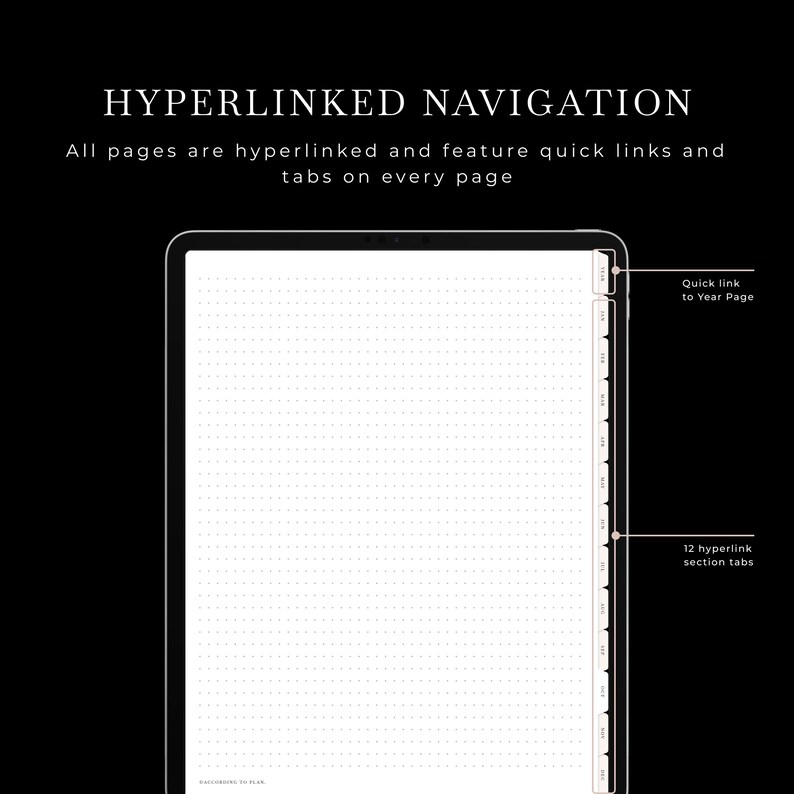 Digital Bullet Journal, Aesthetic Blank Dot Grid Journal, Hyperlinked ...